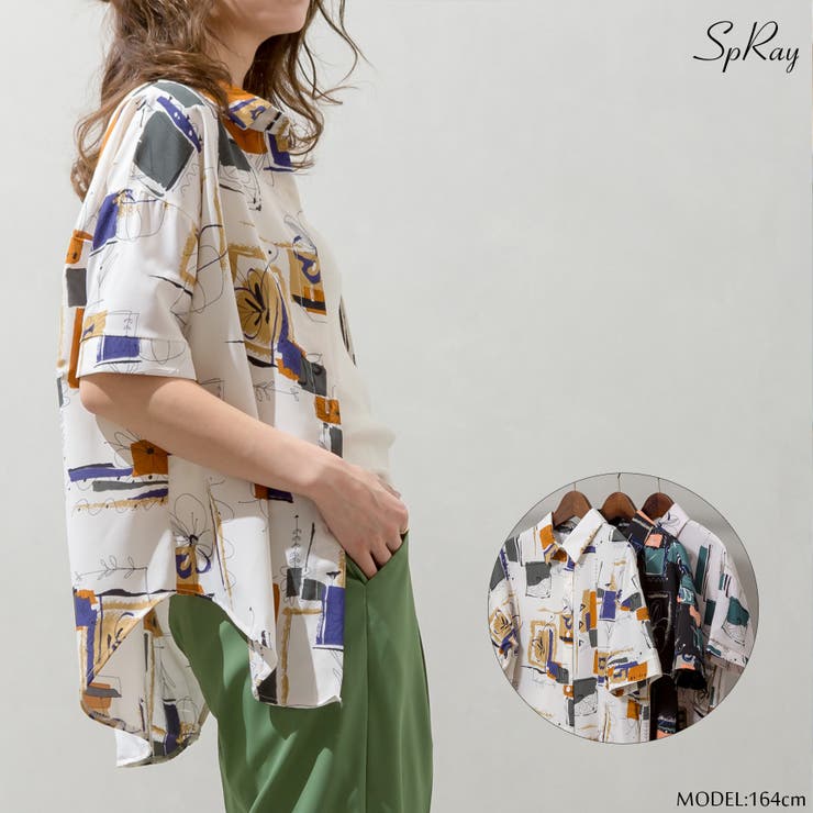 総柄シャツ[品番：SPRW0008677]｜SpRay（スプレイ）のレディース