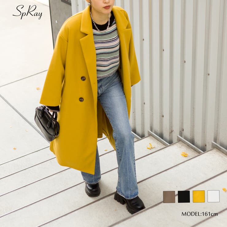 【ERIKA CAVALLINI / エリカカヴァリーニ】ロングコート　イエロー エコウールWロングコート[品番：SPRW0008893]｜SpRay（スプレイ）の