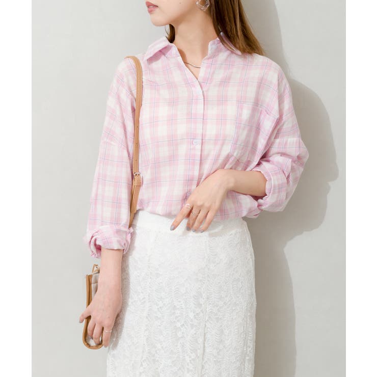 新品★レミレリーフ　チェックシャツ　ピンク ホシズラブリーピンクチェックシャツ - hijjoo | 60% - アジア