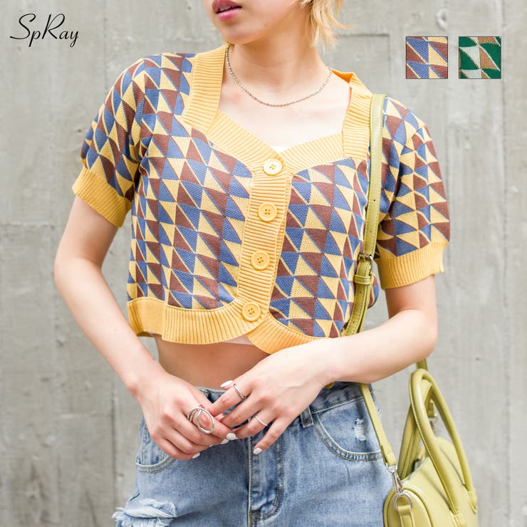 幾何学ハートカットニット[品番：SPRW0009248]｜SpRay（スプレイ