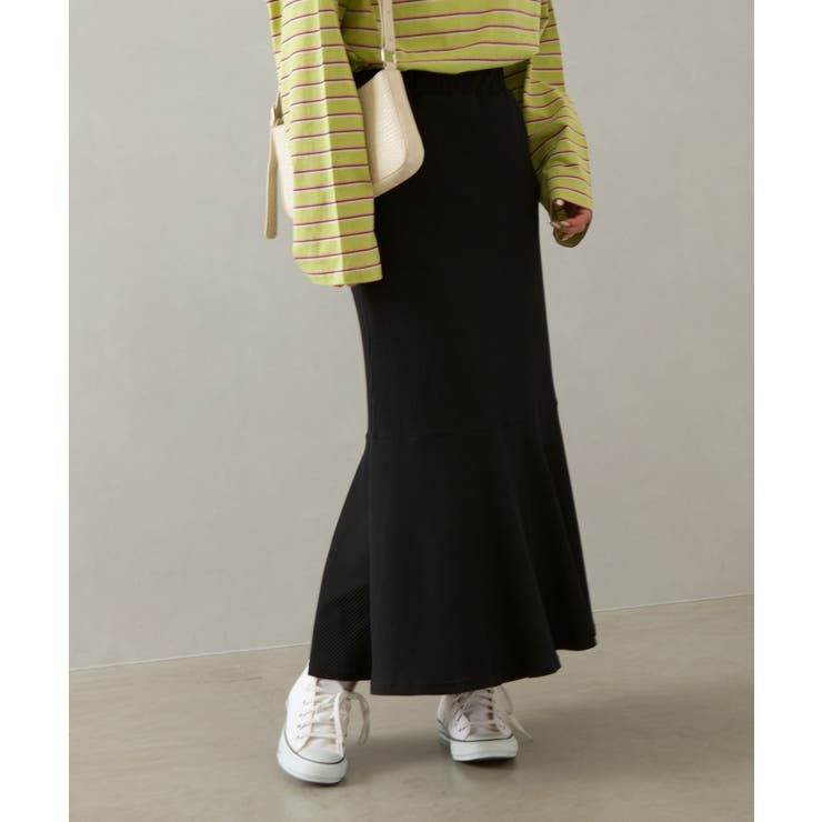 ブラック | テレコマーメイドロングスカート | SpRay