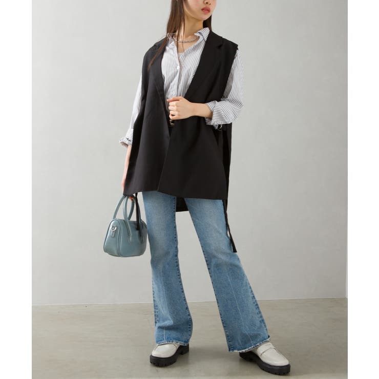 ♥️新品未使用♥️ MICALLE 異素材ドッキングデザインベストジャケット ♥️新品未使用♥️ MICALLE 異素材ドッキングデザインベスト