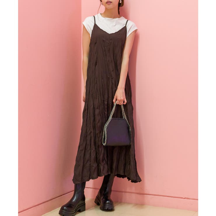 クリンクルクリンクルクリンクル　キャミワンピース Girly Doll ワンピース クリンクルキャミワンピース : ZOZOTOWN