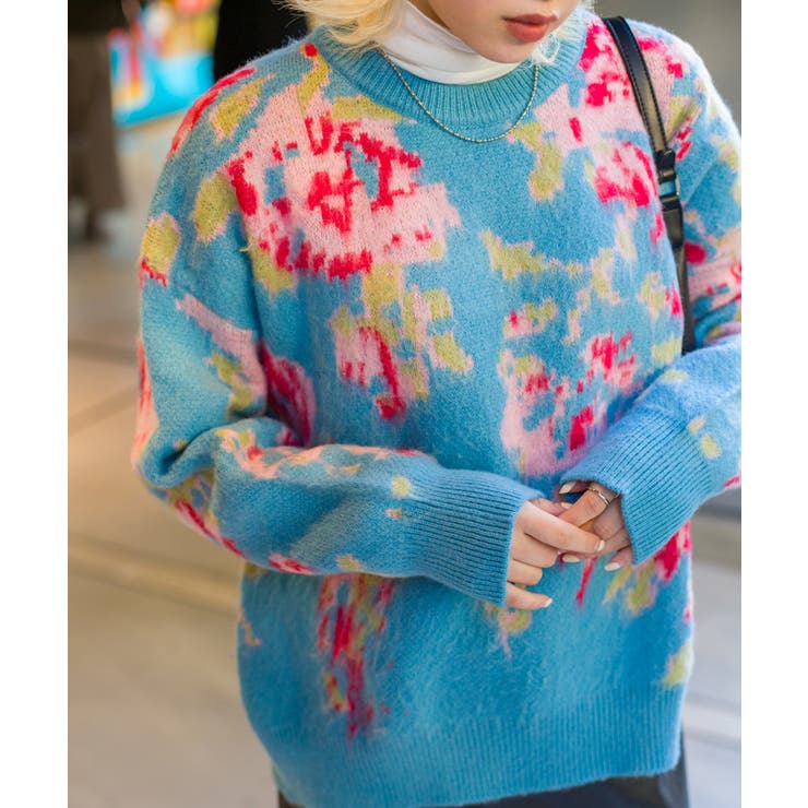 シャギー花柄ニット[品番：SPRW0009421]｜SpRay（スプレイ）の