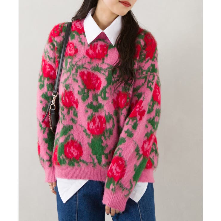 シャギーぼかし花柄ニット[品番：SPRW0009420]｜SpRay（スプレイ