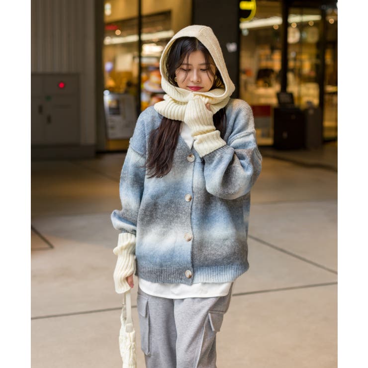 グラデーションVカーディガン[品番：SPRW0009502]｜SpRay（スプレイ