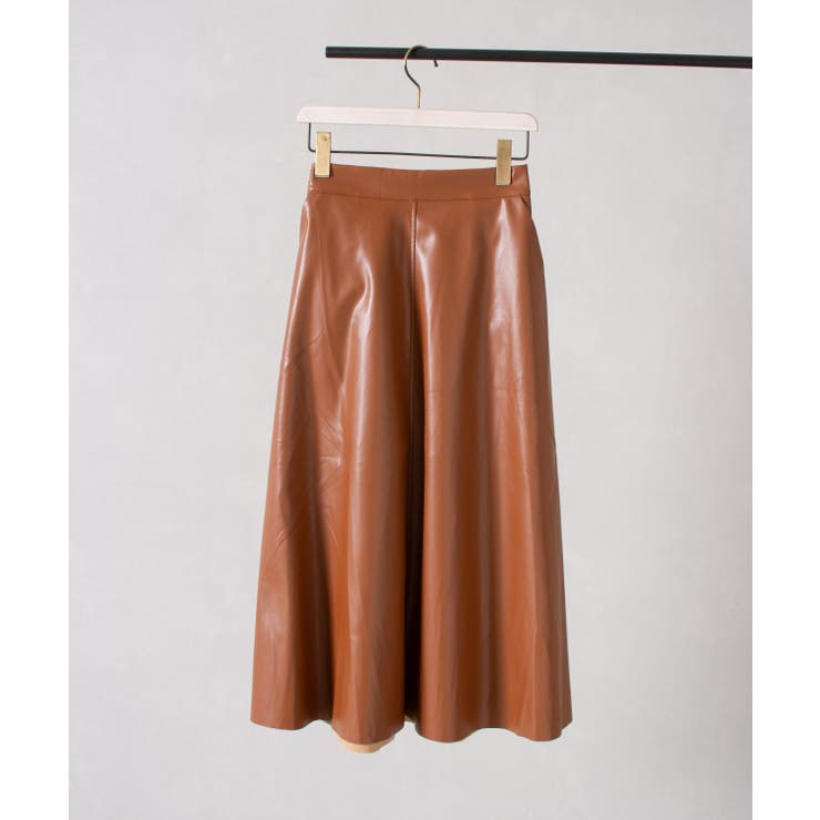 キャメル | エコレザーロングスカート | SpRay