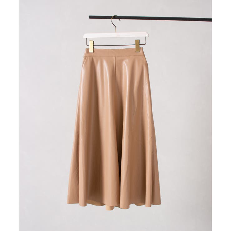 ライトベージュ | エコレザーロングスカート | SpRay