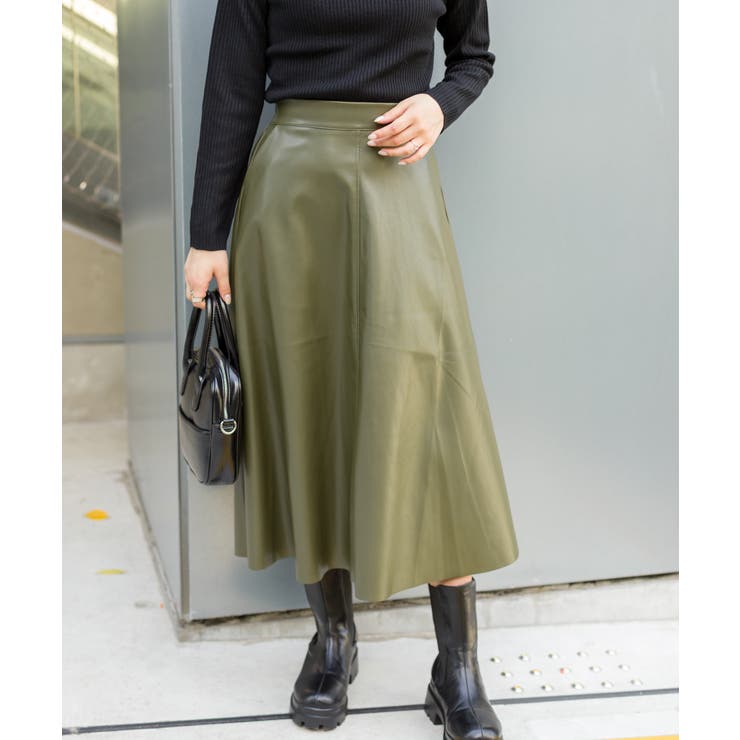 グリーン | エコレザーロングスカート | SpRay