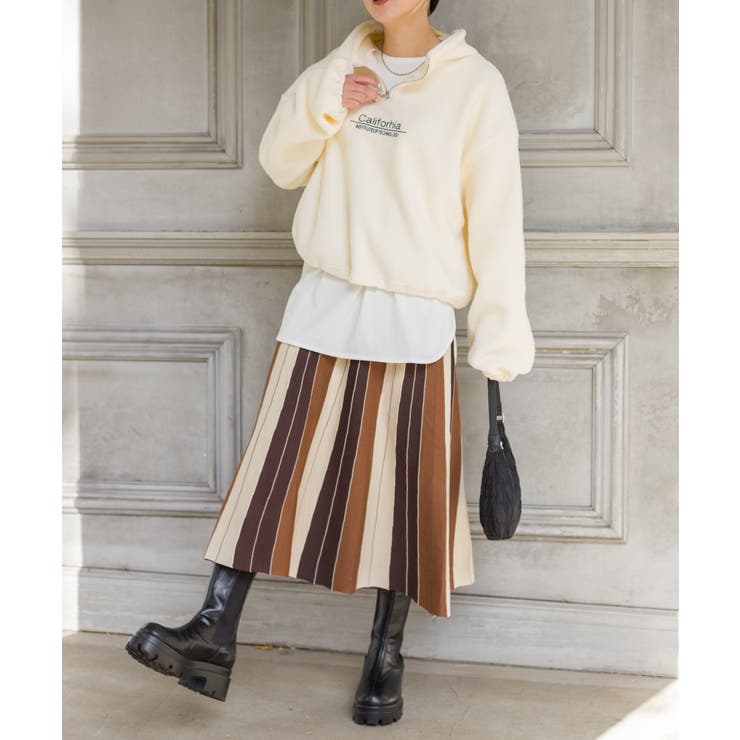 ニットストライプスカート[品番：SPRW0009504]｜SpRay（スプレイ