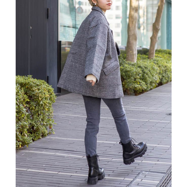 エコウールグレンチェックBIGジャケット[品番：SPRW0009491]｜SpRay