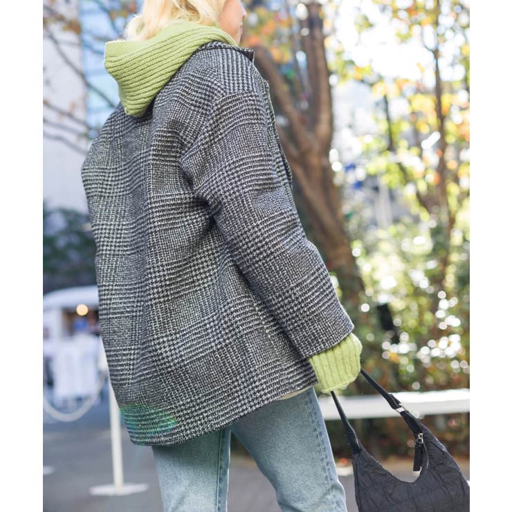 エコウールグレンチェックBIGジャケット[品番：SPRW0009491]｜SpRay