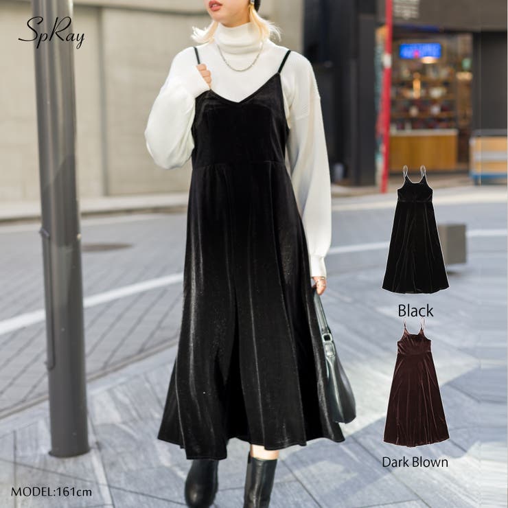 ベロアキャミワンピース[品番：SPRW0009442]｜SpRay（スプレイ
