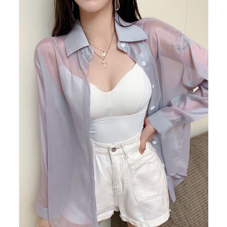 yori ラメクローバーシアーシャツ ホワイト 新品・未使用・タグ付 yori ラメクローバーシアーシャツ ホワイト 新品・未使用・タグ付