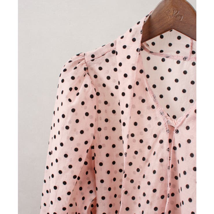 シアードットボウタイブラウス[品番：SPRW0009533]｜SpRay