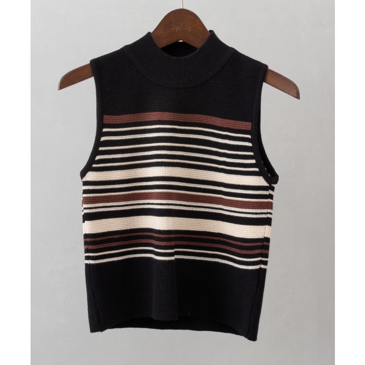 ブラック | マルチボーダーハイネックタンク | SpRay