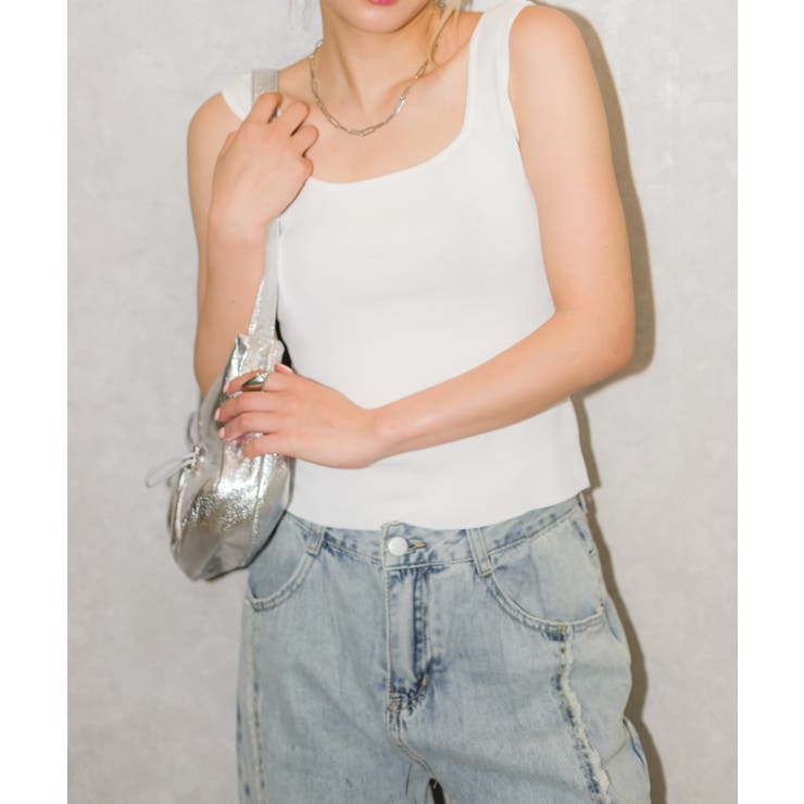 ETRE TOKYO 新作 完売 スクエアネックニットタンク タンクトップ 新品 ETRE TOKYO 新作 完売 スクエアネックニットタンク タンクトップ