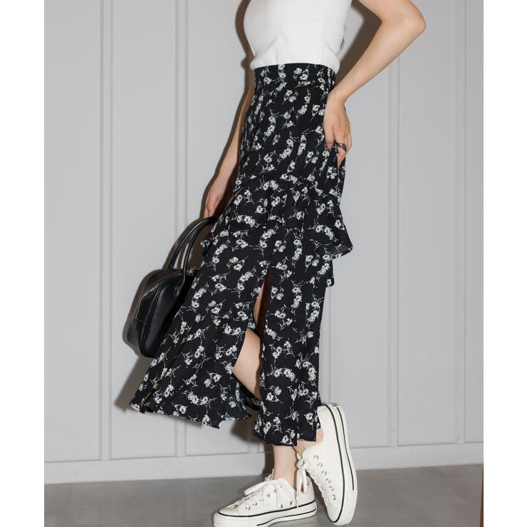 花柄フリルロングスカート | SpRay | 詳細画像4 