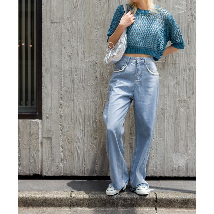 パール付デニムパンツ[品番：SPRW0009766]｜SpRay（スプレイ）の