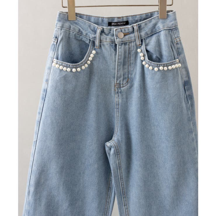 パール付デニムパンツ[品番：SPRW0009766]｜SpRay（スプレイ）の