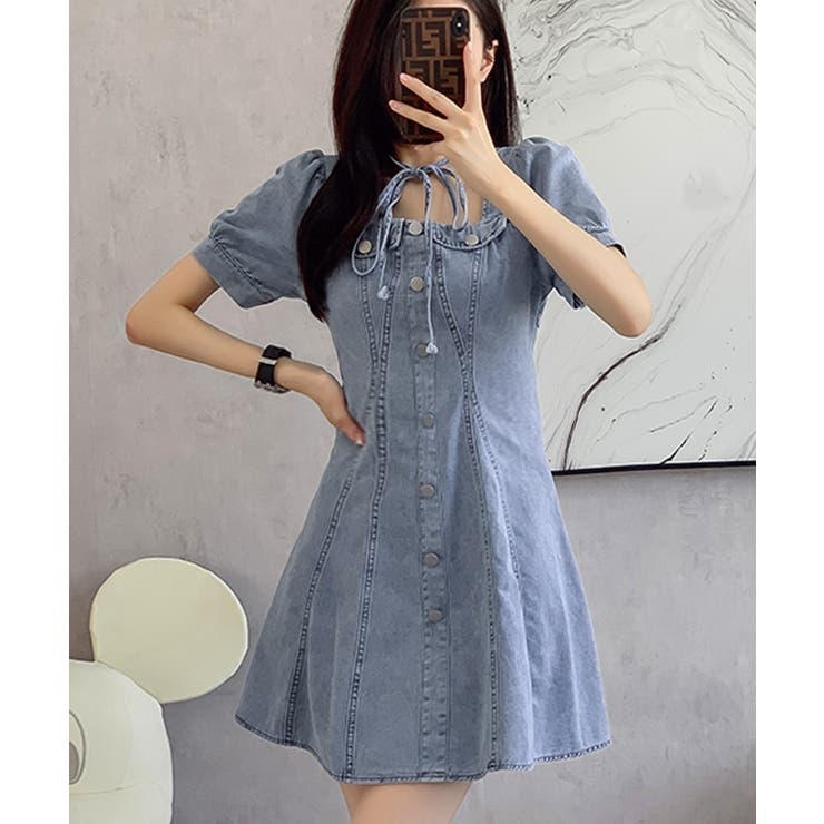 ❤️23新作 新品♡ SelfPortrait デニムミニワンピース♡　804 ステッチデニムワンピ – BUNNY APARTMENT