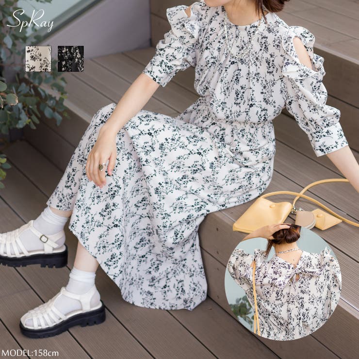 花柄ワンピース 春服 長袖[品番：JSFW0009263]｜JS FASHION