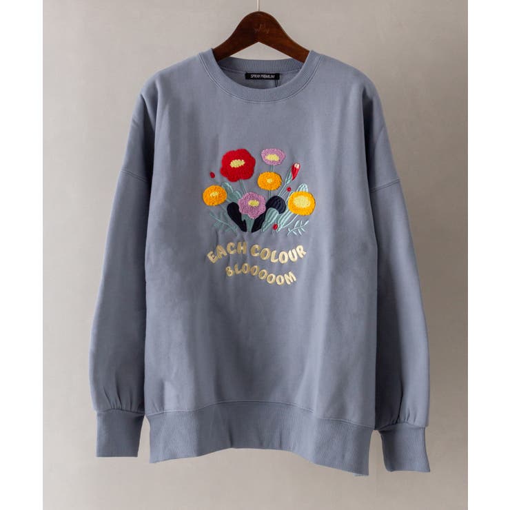 新作✨ MSGM フラワーミックス２トーンスウェット セントマイケル SAINT Mxxxxxx FLOWER Sweat shirt （Gray） 通販 大阪