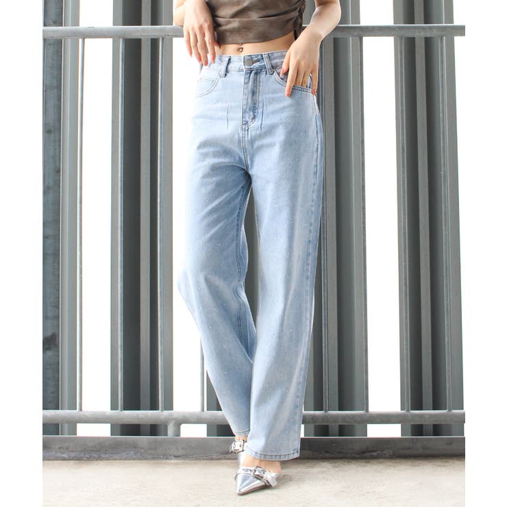 デニムラインストーンパンツ[品番：SPRW0010163]｜SpRay（スプレイ）の