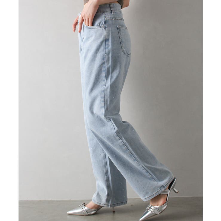 デニムラインストーンパンツ[品番：SPRW0010163]｜SpRay（スプレイ）の