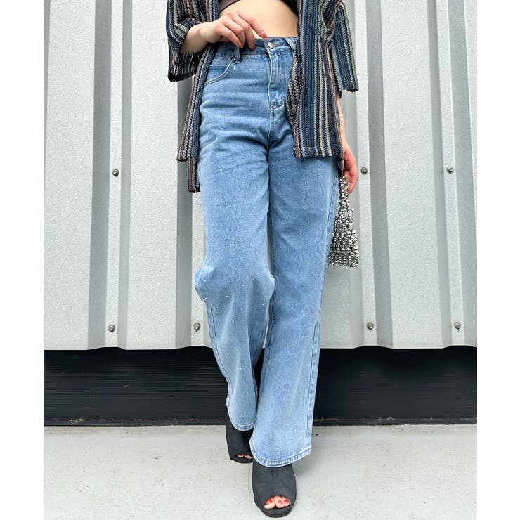 ラインストーンデニム デニムラインストーンパンツ[品番：SPRW0010163]｜SpRay（スプレイ）の