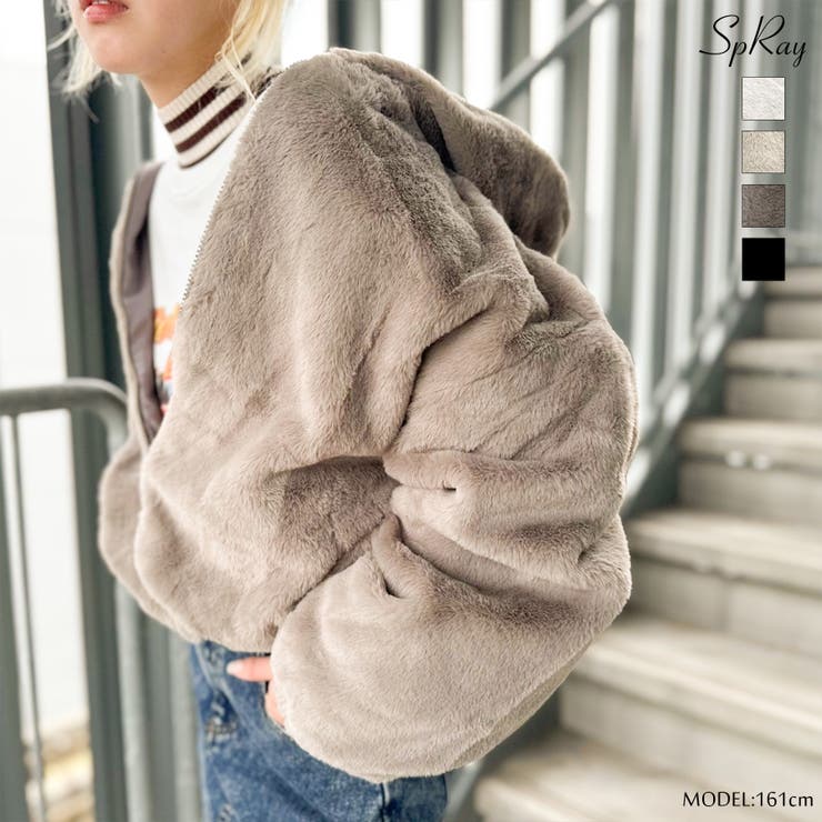 エコファーフードジャケット[品番：SPRW0009896]｜SpRay（スプレイ）の