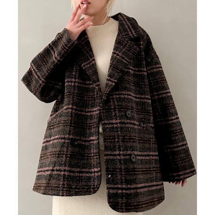 ★M⭐︎K★ 23年❣ ギャルリーヴィー ウール ジャケットチェック柄 ☆M⭐︎K☆ 23年❣ ギャルリーヴィー ウール ジャケットチェック柄