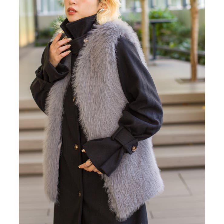 FRAY I.D エコファーベスト グレー　未使用 ショート丈エコファーベスト – Sirin Online Store