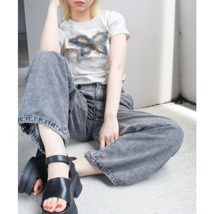 バタフライ半袖ちびTシャツ[品番：SPRW0010161]｜SpRay（スプレイ