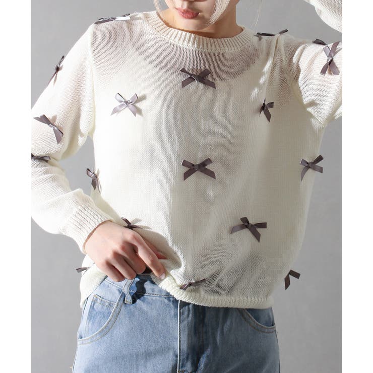 【新品　未使用】yori バックリボンショートスリーブニット UVカット】ショートボレロ(カーディガン)｜トップス｜LILY BROWN