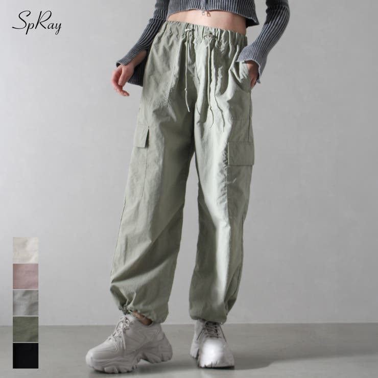 shury ナイロンカーゴパンツ ZIPPERSポケットナイロンカーゴパンツ | 韓国系ユニセックス
