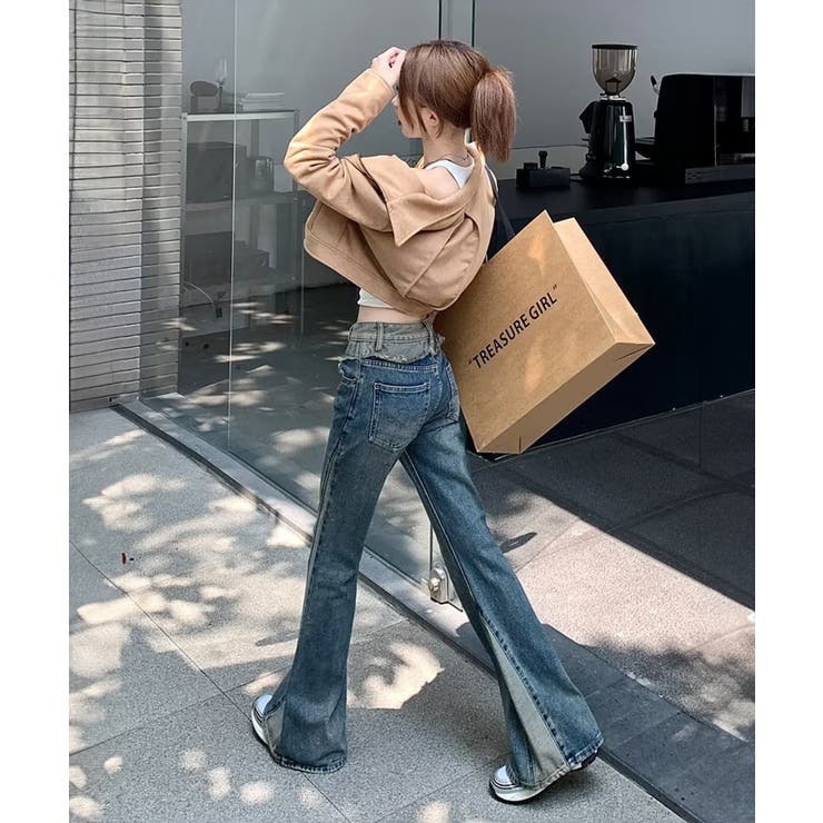 切替デニムフレアパンツ[品番：SPRW0010173]｜SpRay（スプレイ）の 