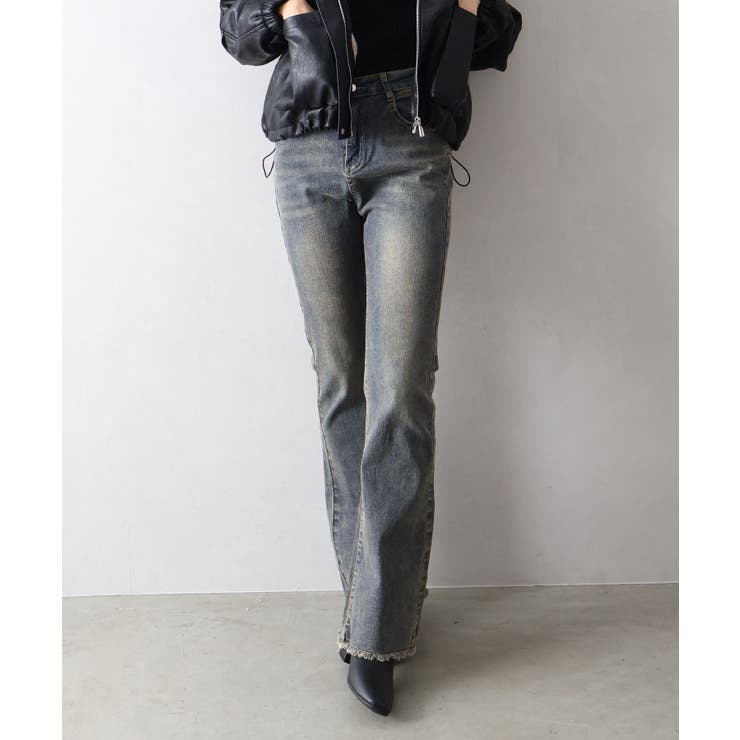 すそフリンジストレッチデニムフレアパンツ | SpRay | 詳細画像32 