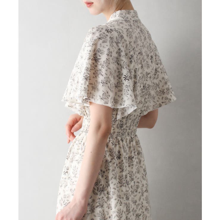 花柄ピンタックショートスリーブワンピース[品番：SPRW0010080]｜SpRay  