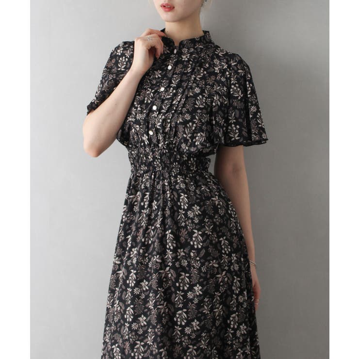 花柄ピンタックショートスリーブワンピース[品番：SPRW0010080]｜SpRay  