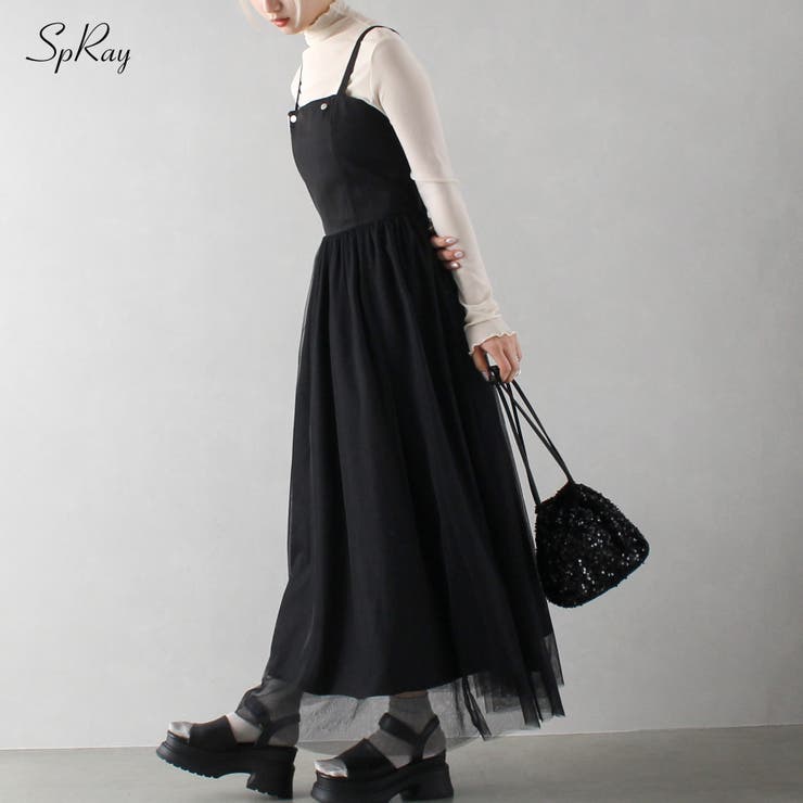 LITMUS 古着　スパンコール　ビーズ　キャミワンピース LADYコサージュキャミワンピース（ドレス）｜LAGUNAMOON（ラグナ