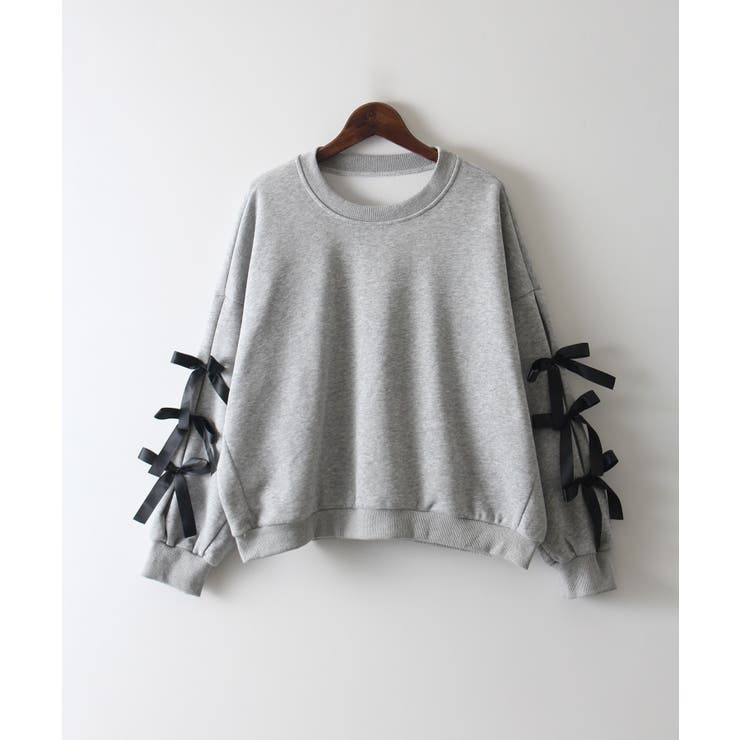 袖リボンスウェット[品番：SPRW0010314]｜SpRay（スプレイ