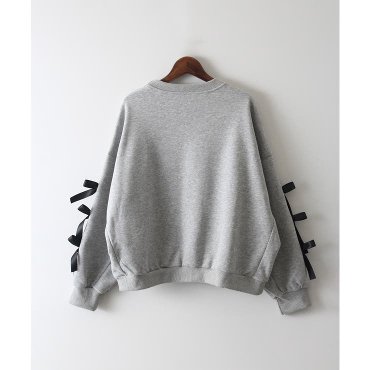 袖リボンスウェット[品番：SPRW0010314]｜SpRay（スプレイ