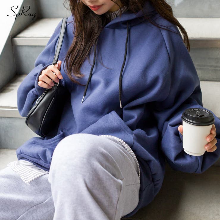 新品 EVERYDAY I LIKE オーバーサイズフーディー F 25SS セール】*オーバーサイズフーディ―（Tシャツ/カットソー