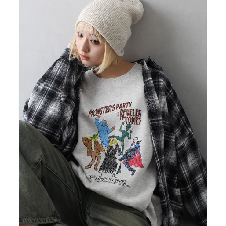 裏起毛モンスターパーティースウェット[品番：SPRW0010376]｜SpRay