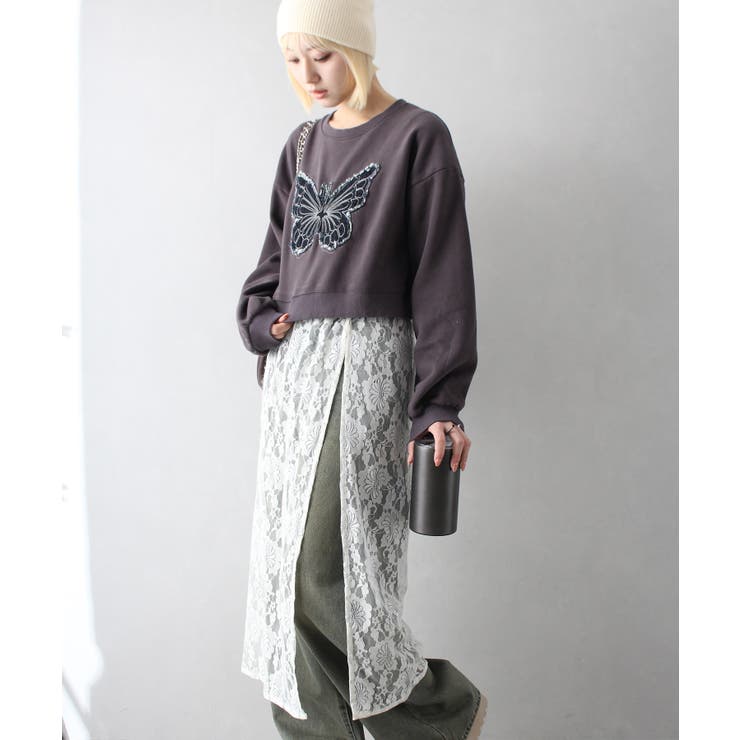 裏起毛デニムバタフライトップス | SpRay | 詳細画像12 