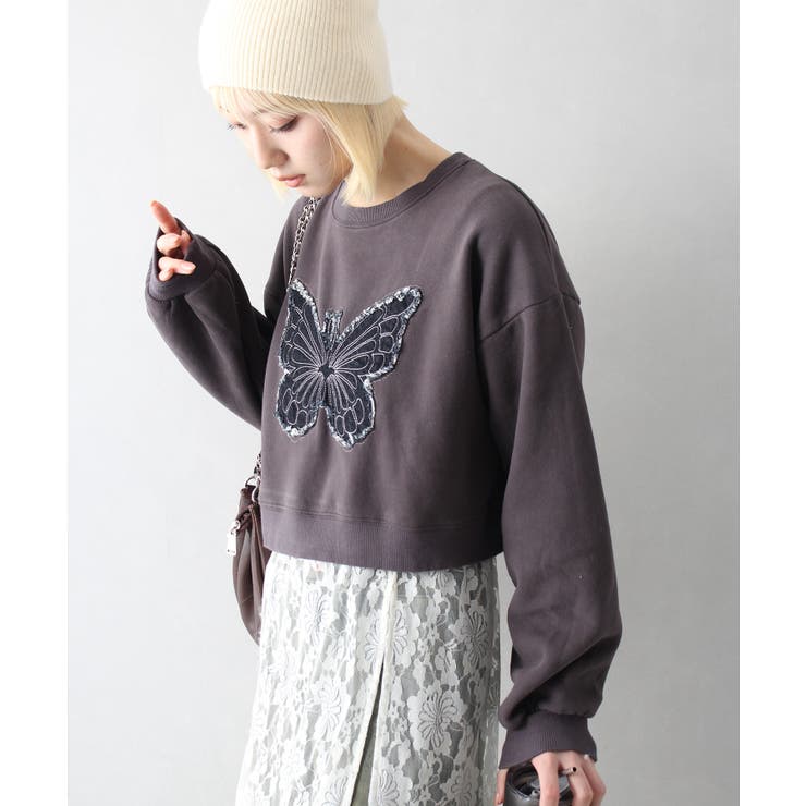 裏起毛デニムバタフライトップス | SpRay | 詳細画像13 