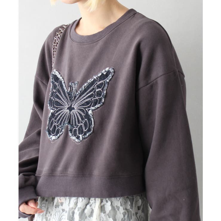 裏起毛デニムバタフライトップス | SpRay | 詳細画像14 