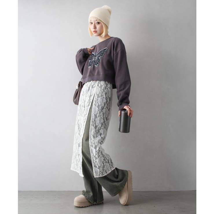 裏起毛デニムバタフライトップス | SpRay | 詳細画像15 