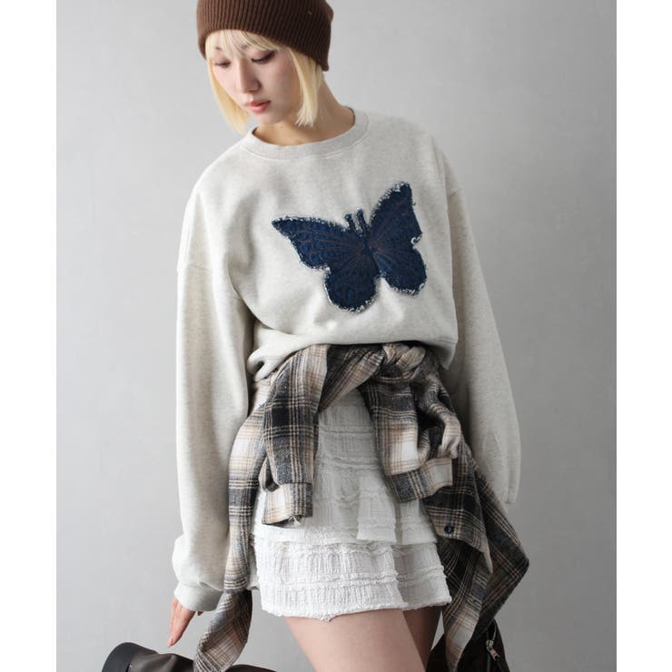 裏起毛デニムバタフライトップス | SpRay | 詳細画像19 